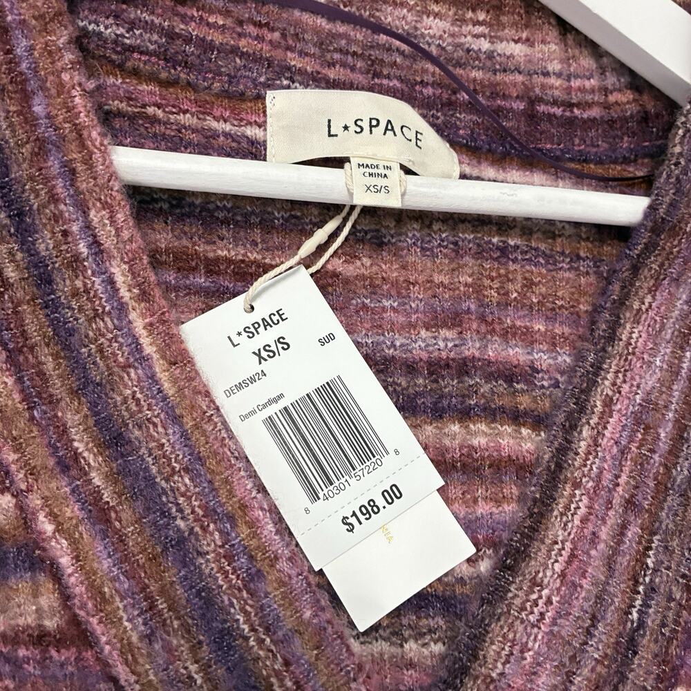 L*Space Demi Mulit Color Striped Cardigan Sweater XS/S NWT - Picture 10 of 10